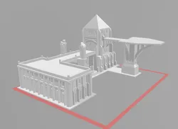 Gothic Commercial Building (6mm/Epic scale/40K)
