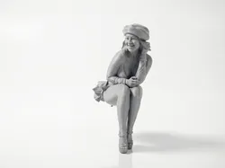 Sat Happy Lady Female Figurine 3D Printable
