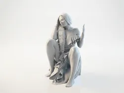 Sat Lady Elegant Female Figurine 3D Printable