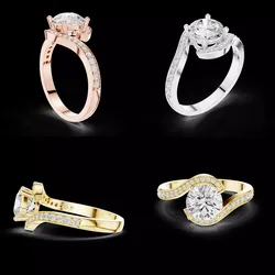 Twist Shank Halo Solitaire Engagement Ring CAD Model 3D print model