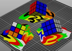 ACCURATE Melting Rubik's Cube, mixed and solved with CMYKW ColorMix Version!