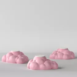 Cloud Tealight Holder 3D print model