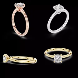 Cushion Cut Solitaire Engagement Ring CAD Model 3D print model