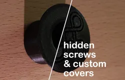 Drawerknob / -handle with customisable cover and hidden screw