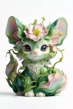 Floral Deer Plant Blossom Fantasy Creature Model 3D print model