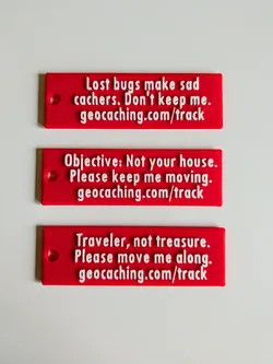 Geocaching Trackable Reminder Tags