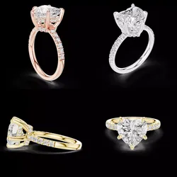 Heart Cut Double Halo Diamond Ring CAD Model Pro 3D print model
