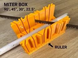 Miter Box - 90°, 45°, 30°, 22.5° with Ruler
