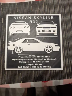 Nissan Skyline R32 Plaque