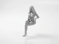 Sat Lady Elegant Female Figurine 3D Printable