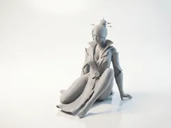 Sat Lady Elegant Female Figurine 3D Printable
