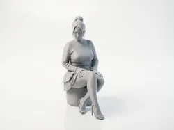 Sat Lady Elegant Woman Figurine Female Figure 3D Printable