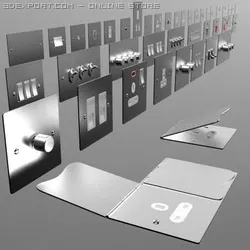 uk electrical switch  sockets pack  flush metal