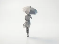 Umbrella Girl Figurine Female Figure 3D Printable