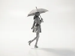 Umbrella Lady Figurine Female Figure 3D Printable