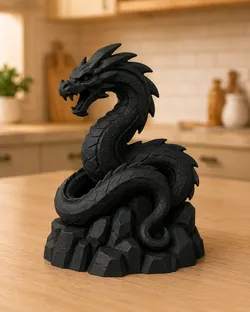 Coiled Shadow Serpent Dragon