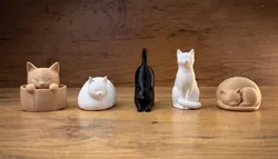 Cute Cat Miniatures Set – 5 Free 3D Printable Cat Figurines