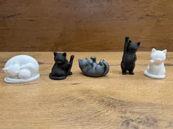 Cute Cat Miniatures Set Vol. 2 – 5 Free 3D Printable Cat Figurines