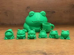Cute Frog Mini Figurine Set – 6 Quick & Scalable Prints