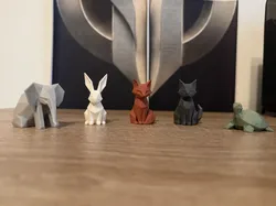 Premium Low Poly Animal Miniatures – 5 Origami-Style Decorative Figures