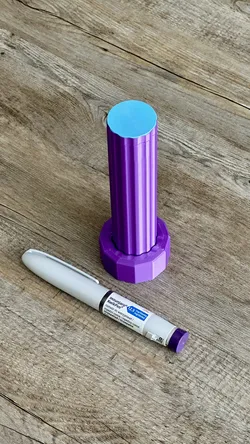 Protective fridge stand and removable travel tube for Mounjaro KwikPen