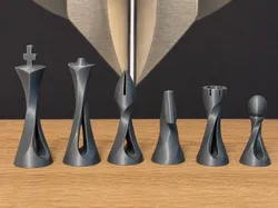 Twisted Elegance Chess Set – Premium Sculptural 3D Printable Chess Pieces