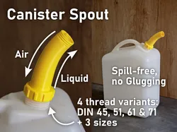 Canister Spout with Vent – DIN45 / DIN51 / DIN61 / DIN71