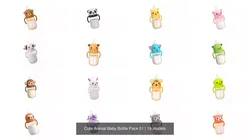 Cute Animal Baby Bottle Pack 01