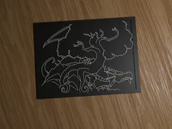 Dragon Wall Art Panel – 3D Printed Line Art Plaque - Free 3D Print Model
