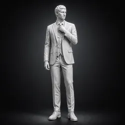 Elegant Businessman Statue STL | Modern Gentleman Sculpture | Suit Figure 3D Print Model