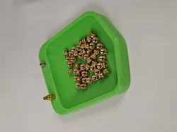 Heat-set rivet, small parts tray
