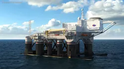 Odyssey Offshore Sea Launch Platform with Zenit 3SL Rocket 3D model