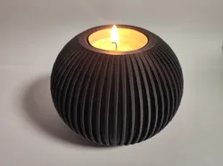Ribbed Sphere Tealight Holder | Modern Orb