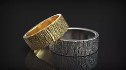 Tree Bark Rustic Woodland Texture Wedding Band 3D print model