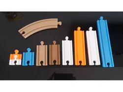 Wooden train pieces compatible to IKEA set