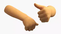 Asian Baby Hands Rigged 3D model