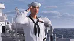 Asian Sailor US Navy Salutes 3D model
