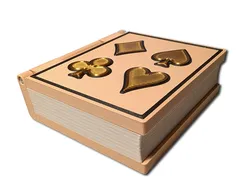 Bridge card deck case with vintage book design