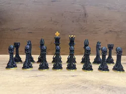 Gothic Skull Chess Set – Multicolor 3MF + Single-Color STL Files