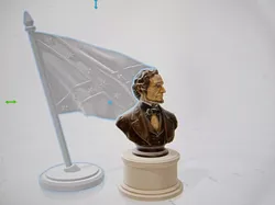 Jefferson Davis Bust with Flag 3D Printable STL File 3D print model