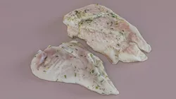 Marinated Raw Chicken Thigh Steaks Photogrammetry Scan Low-poly 3D model