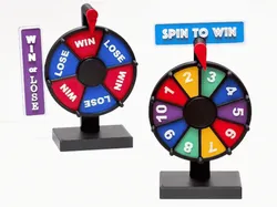 Mini Spinning Prize Wheel / Customizable Prize Flags / 6, 8 or 10 Prize Slots / Wheel of Fortune