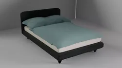 Modern Upholstered Double Bed 3D model