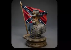 Mounted General Figure with Flag  3D Printable  3D print model