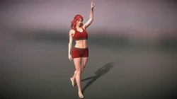 MY Realistic Fit Female Walking A Pose