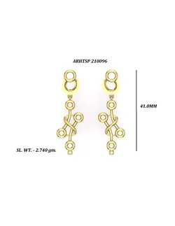 SILVER AND GOLD LONG EARRINGS  3D print model