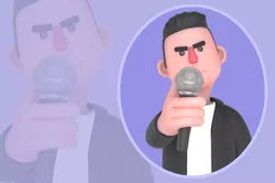 Stylized 3D Musician Character - Vocalist Microphone Pose 3D model