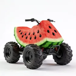 Stylized 3D Watermelon Slice ATV Model Low-poly 3D model