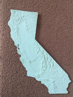 Topographical California Map