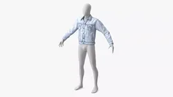 Trucker Jeans Jacket Levis for Men Buttoned-up 3D model